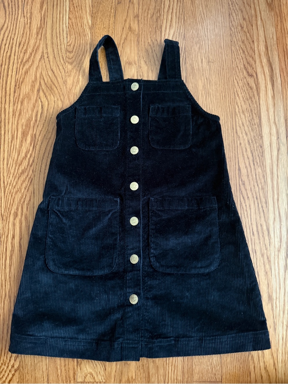 Crewcuts by J. Crew black corduroy overall dress 7